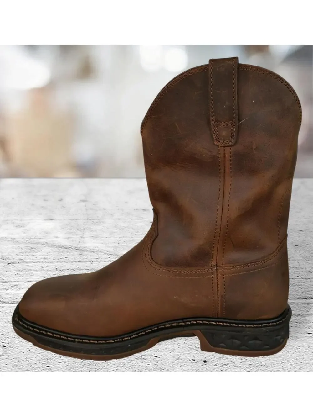 Georgia Boot Men's Leather Square Soft Toe Pull On Boots GB00513 Brown 10M NWB‎